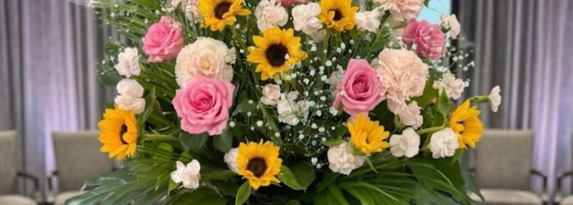 演台の花